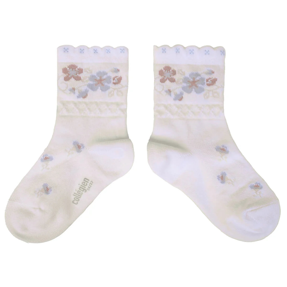 Collegien Camélia Jacquard Flower Ankle Socks