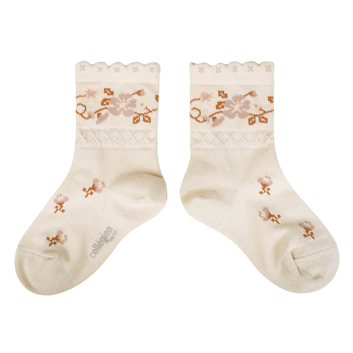 Collegien Camélia Jacquard Flower Ankle Socks